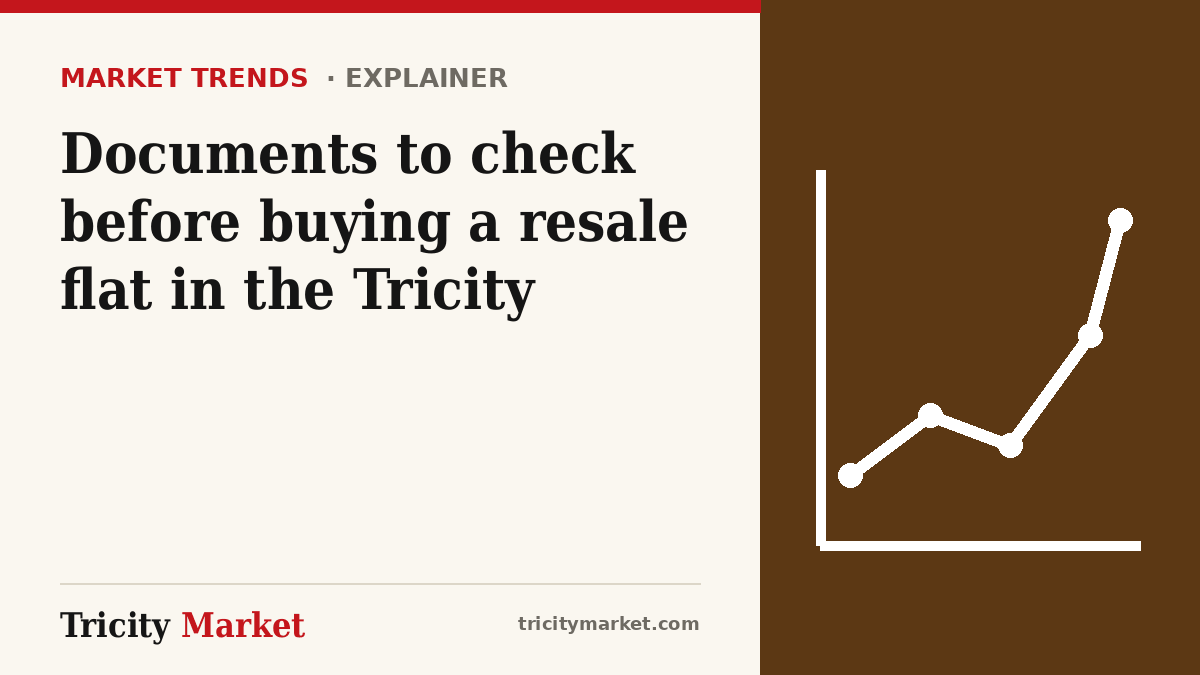 Tricity Market graphic with the headline: Documents to check before buying a resale flat in the Tricity